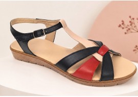 Sandale damă multicolore din piele naturală, casual, confortabile și ușor de asortat S51NBR